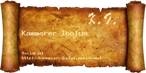 Kammerer Ibolya névjegykártya